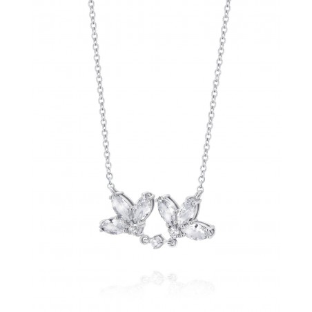 Blume Halskette Fiore mit weißen Zirkonia  - 3