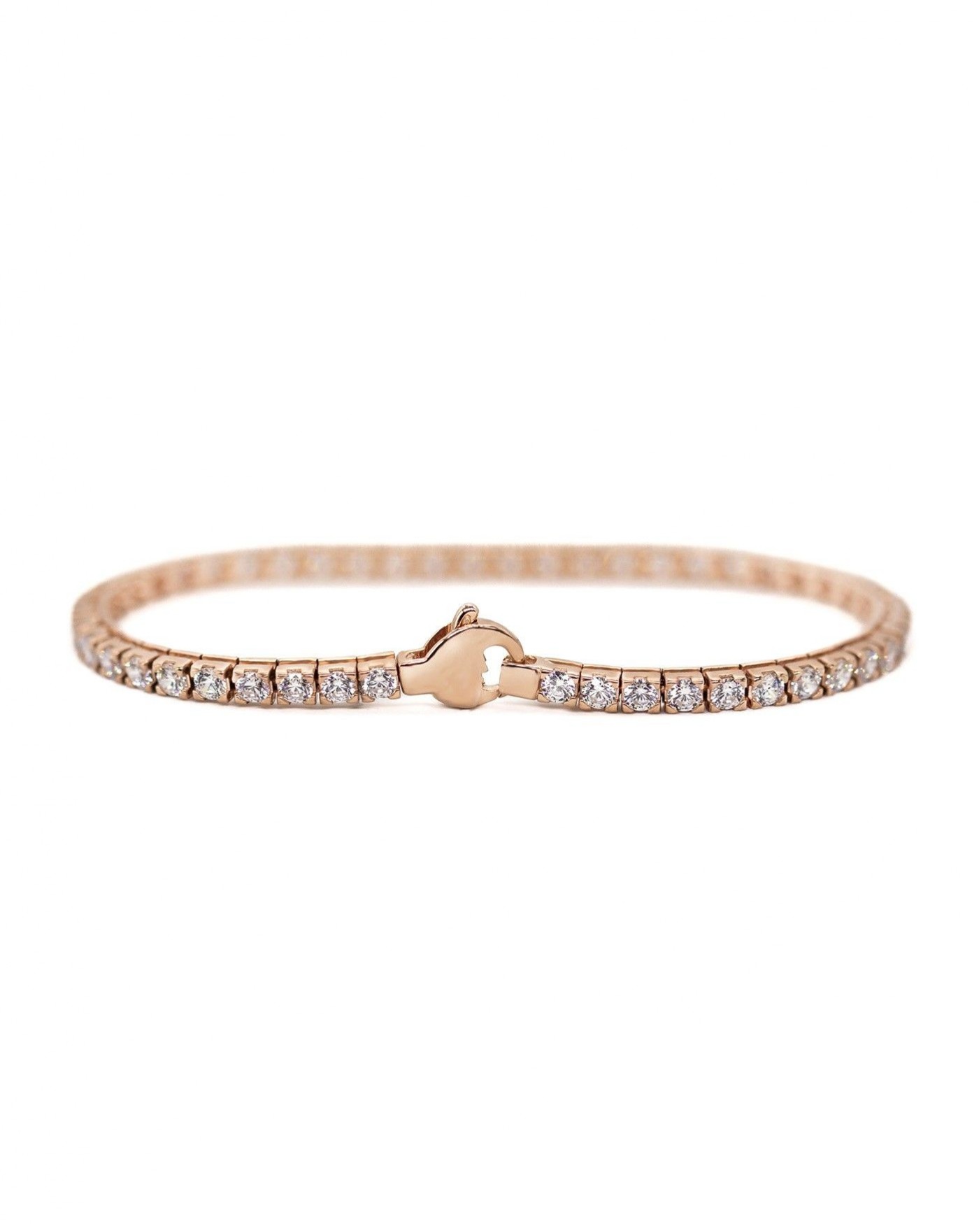 Rose gold-plated Tennis bracelet with white zircons D.2,75mm  - 2