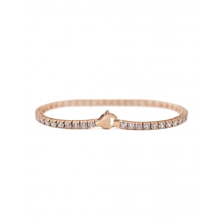 Rose gold-plated Tennis bracelet with white zircons D.2,75mm  - 2