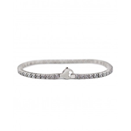 Silver rhodium-plated Tennis bracelet with white zircons  - 1