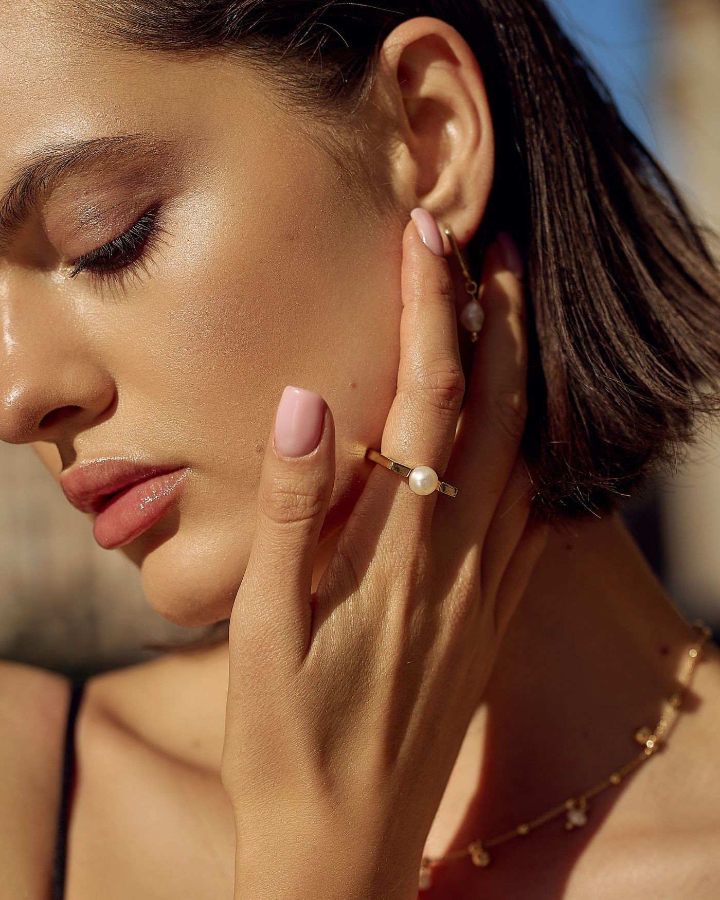 Vergoldeter Ring mit natürlicher Zuchtperle Fresh Water  - 1