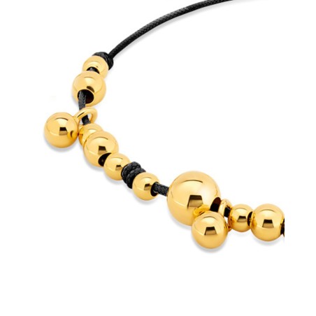 Bracelet on black cord with gold-gilded beads  - 3