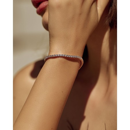 Rose gold-plated Tennis bracelet with white zircons D.2,75mm  - 4