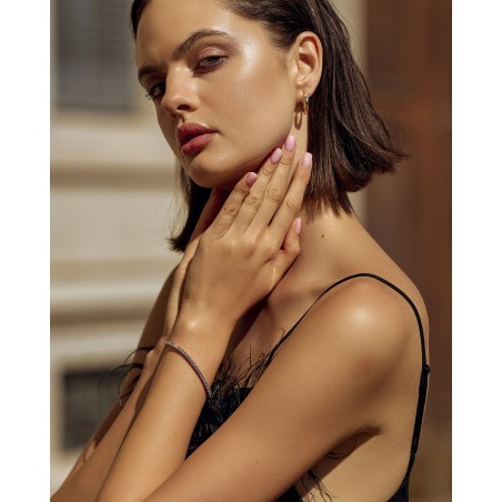 Pozłacana na różowo bransoletka Tennis z białymi cyrkoniami D.2mm  - 1