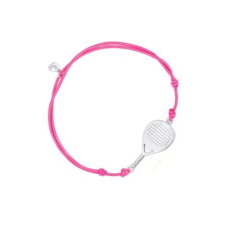 Bandeja X3 unisex bracelet in rhodium-plated silver on nylon cord  - 2