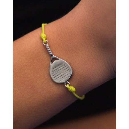 Bandeja X3 unisex bracelet in rhodium-plated silver on nylon cord  - 4