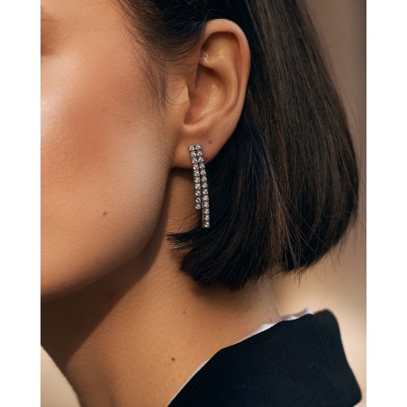 Podwójne srebrne kolczyki tenisowe  - 3