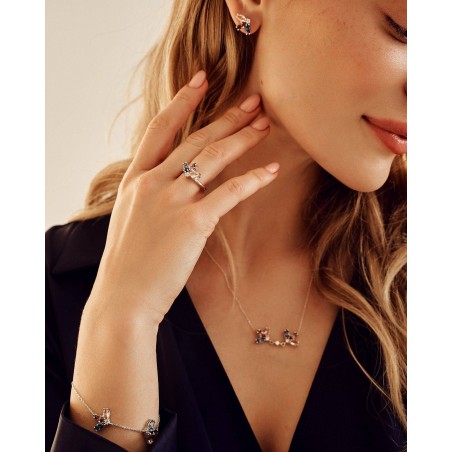 Blume Armband Fiore mit Rhodolith und Saphir  - 4