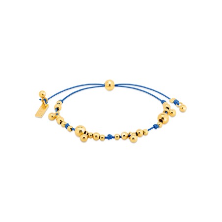 Bracelet on blue cord with gold-gilded beads  - 2