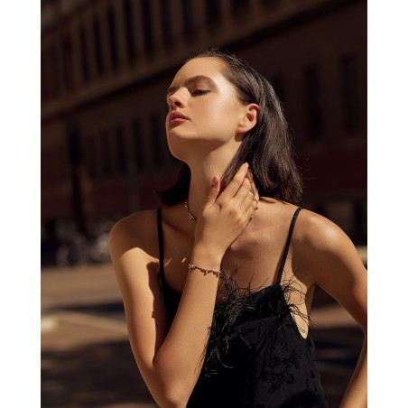 Bracelet on blue cord with gold-gilded beads  - 4