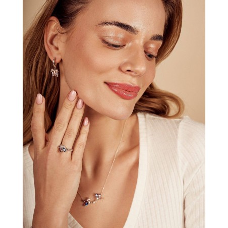 Flower Ring Fiore with Rhodolite and Sapphire  - 4