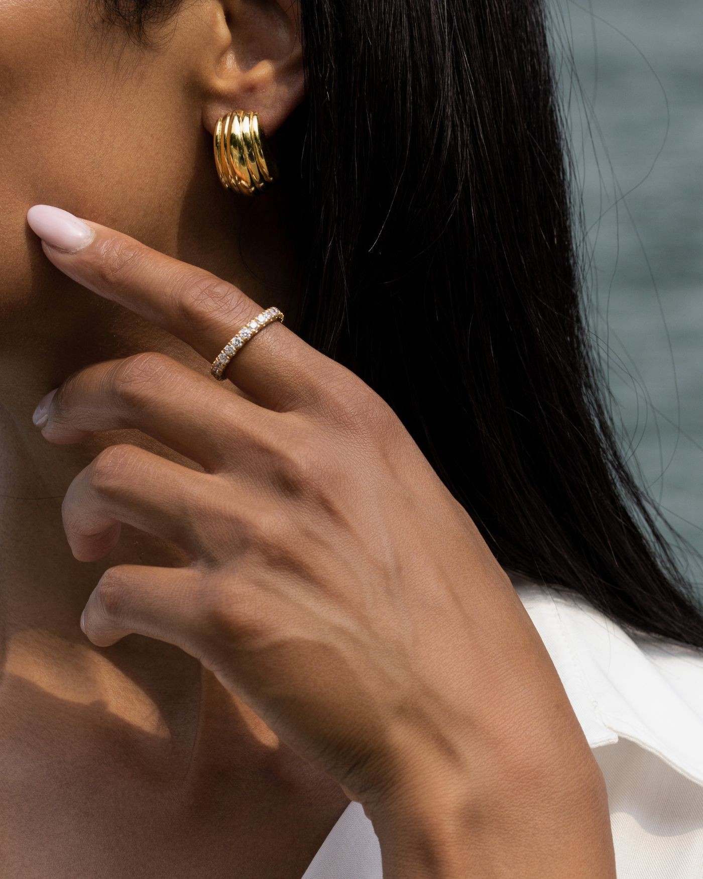 18K vergoldete Ohrringe Amalfi von geblasenem Silber  - 2