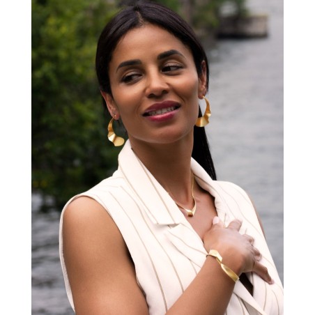 18k gold-gilded handsatinated Lumina necklace  - 2