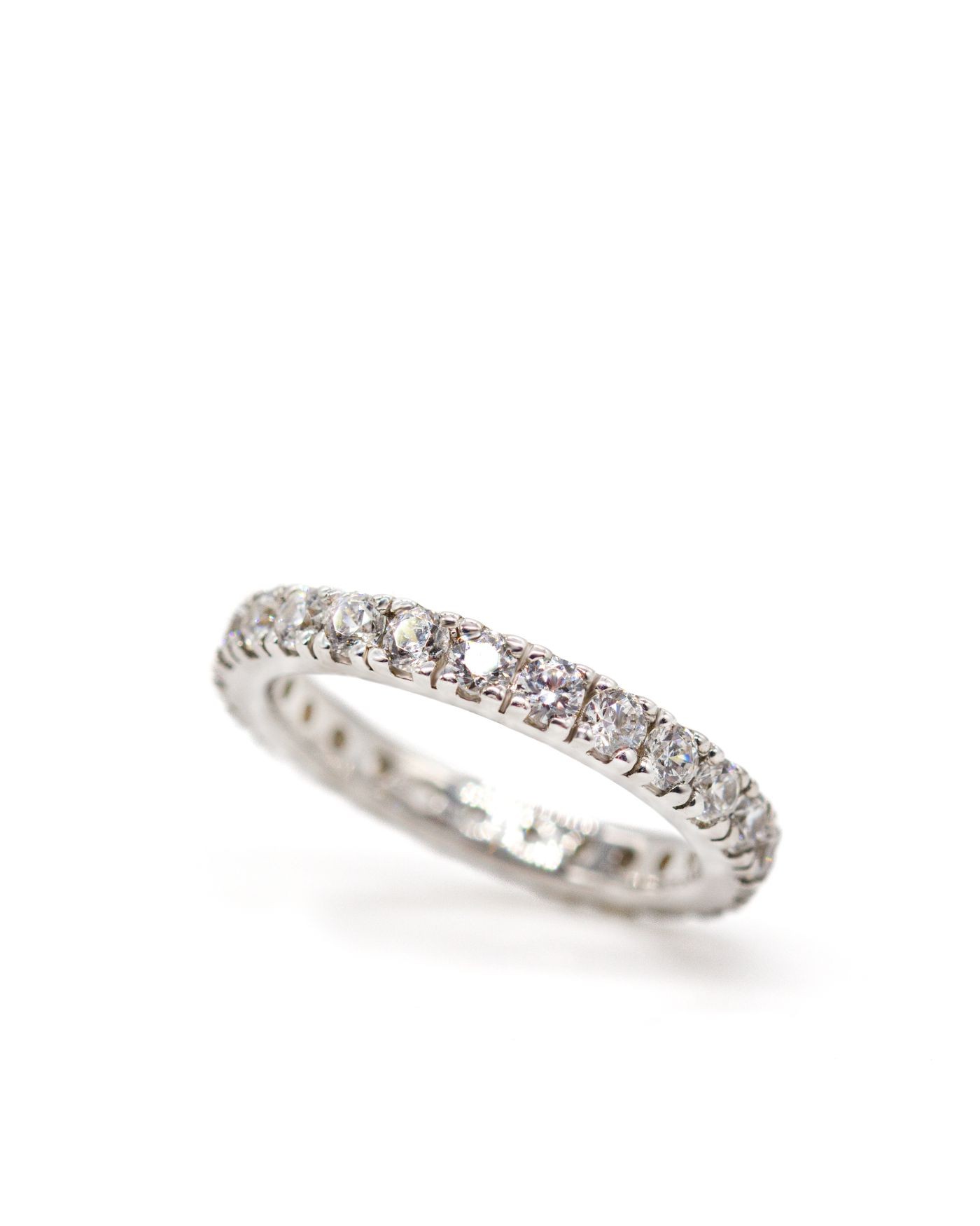 Eternity rhodium-plated Ring with white zircons  - 4