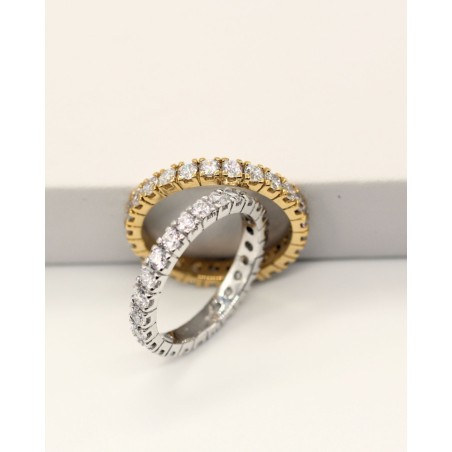 Eternity gold-gilded Ring with white zircons  - 1