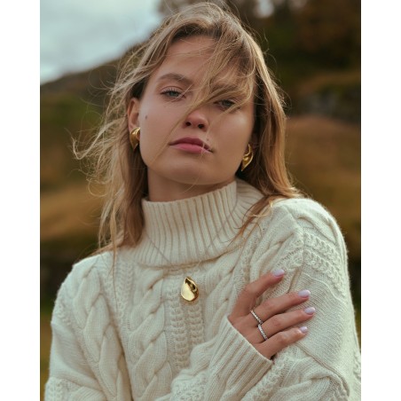 Rhodinierte und 18K vergoldete Halskette Pura aus geblasenem Silber  - 1