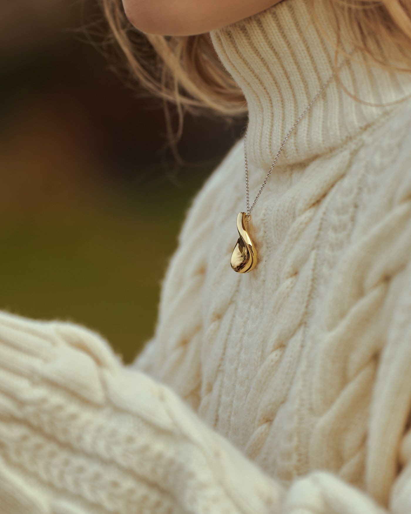 Rhodinierte und 18K vergoldete Halskette Pura aus geblasenem Silber  - 4