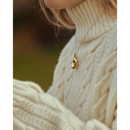 Rhodinierte und 18K vergoldete Halskette Pura aus geblasenem Silber  - 4