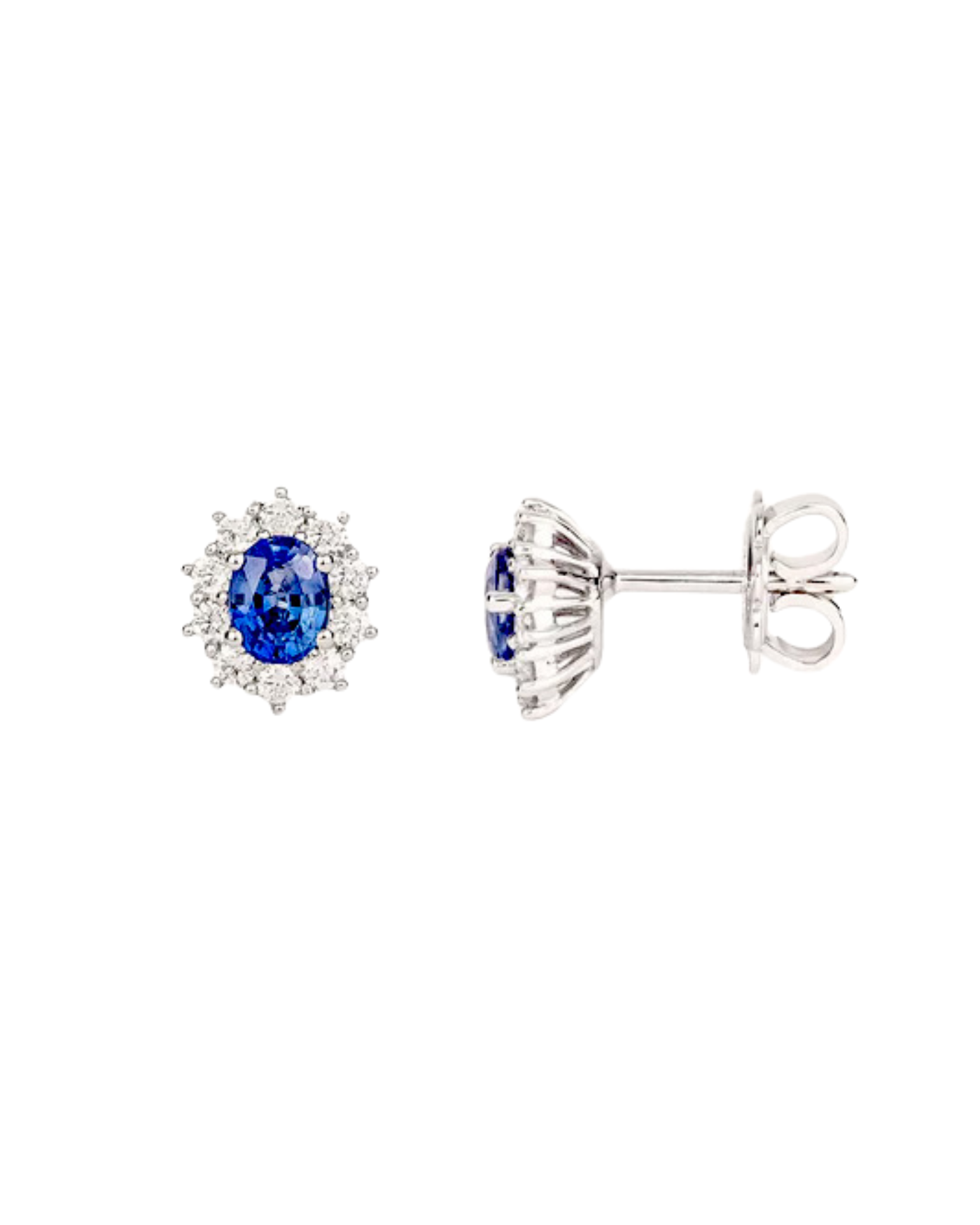 Kate earrings in rhodium-plated sterling silver with sapphire zirconias  - 3