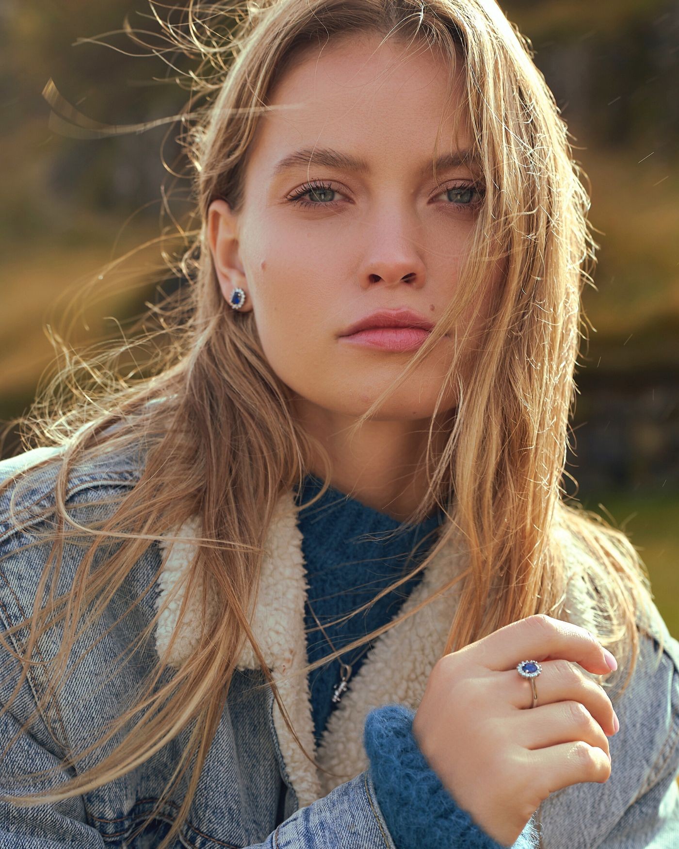 Anello Kate in argento sterling rodiato con zirconi di colore zaffiro  - 3