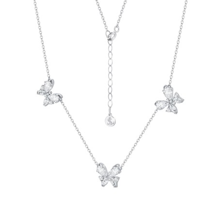 Farfalla Butterfly necklace with white zircons  - 2