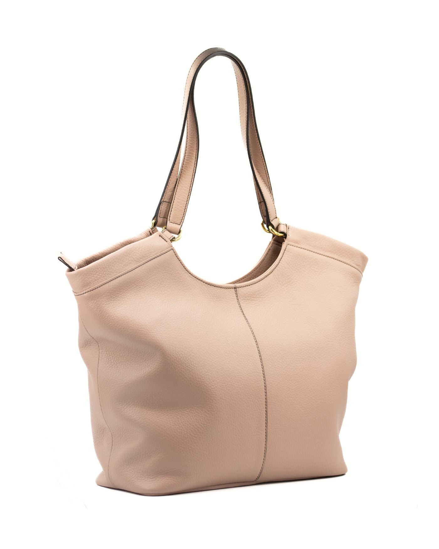 Skórzana torebka typu Shopper Nude  - 3