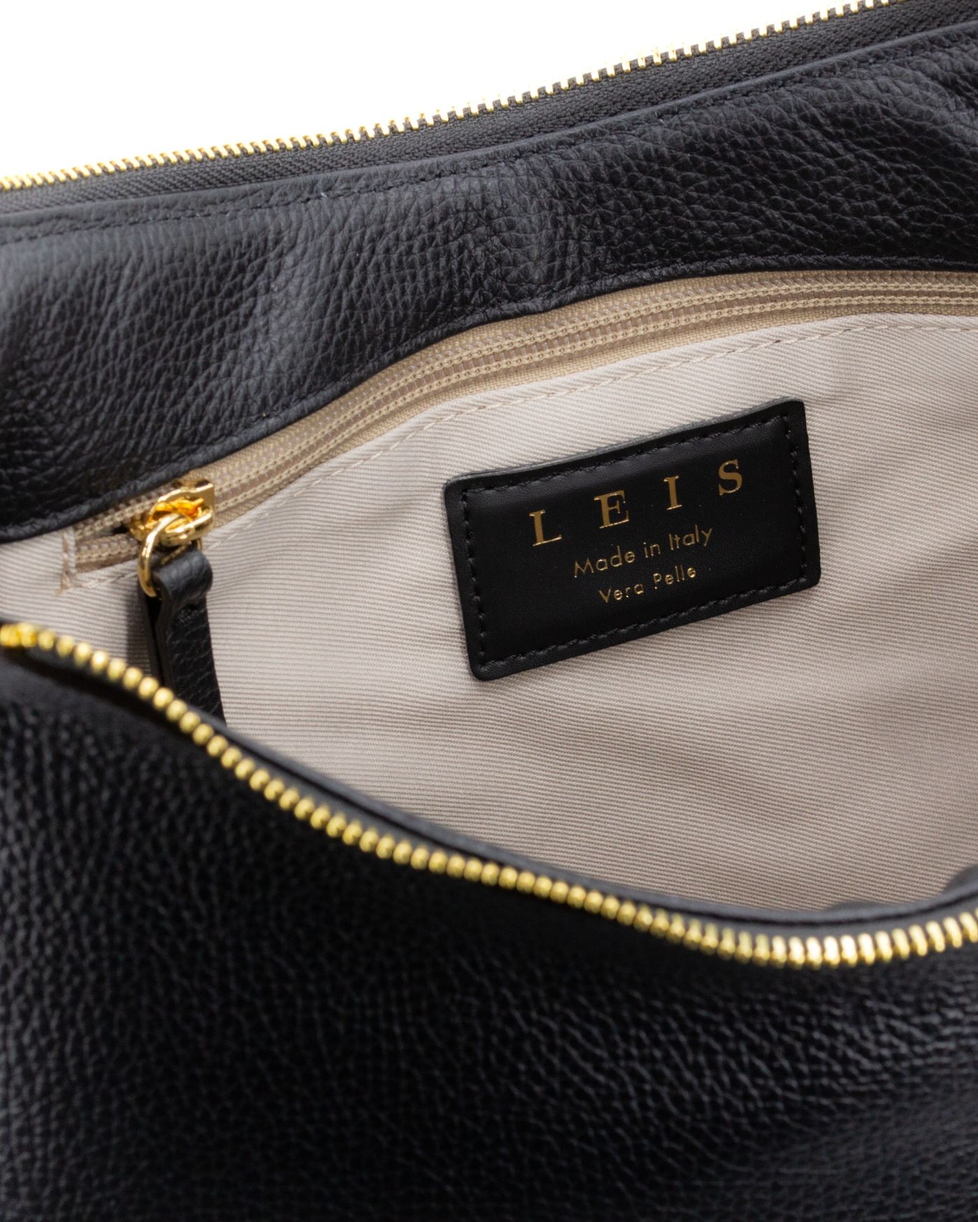 Shopper nera Tasche aus italienischem Leder  - 5