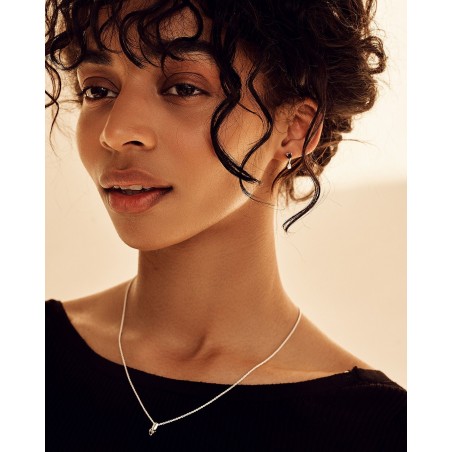 Ohrringe mit Anhänger Raffinata mit schwarzem Herz  - 1