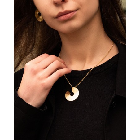 18k gold-gilded handsatinated Luna necklace  - 3