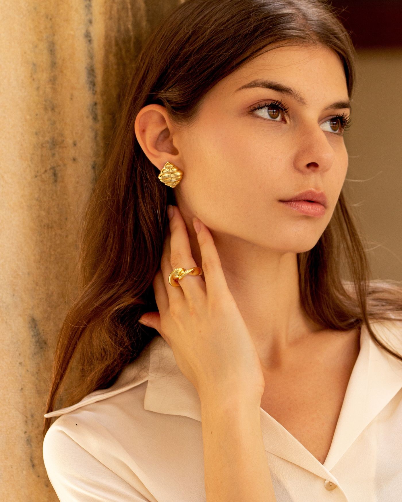 Electroformed 18K gold-gilded Onde Ring  - 5