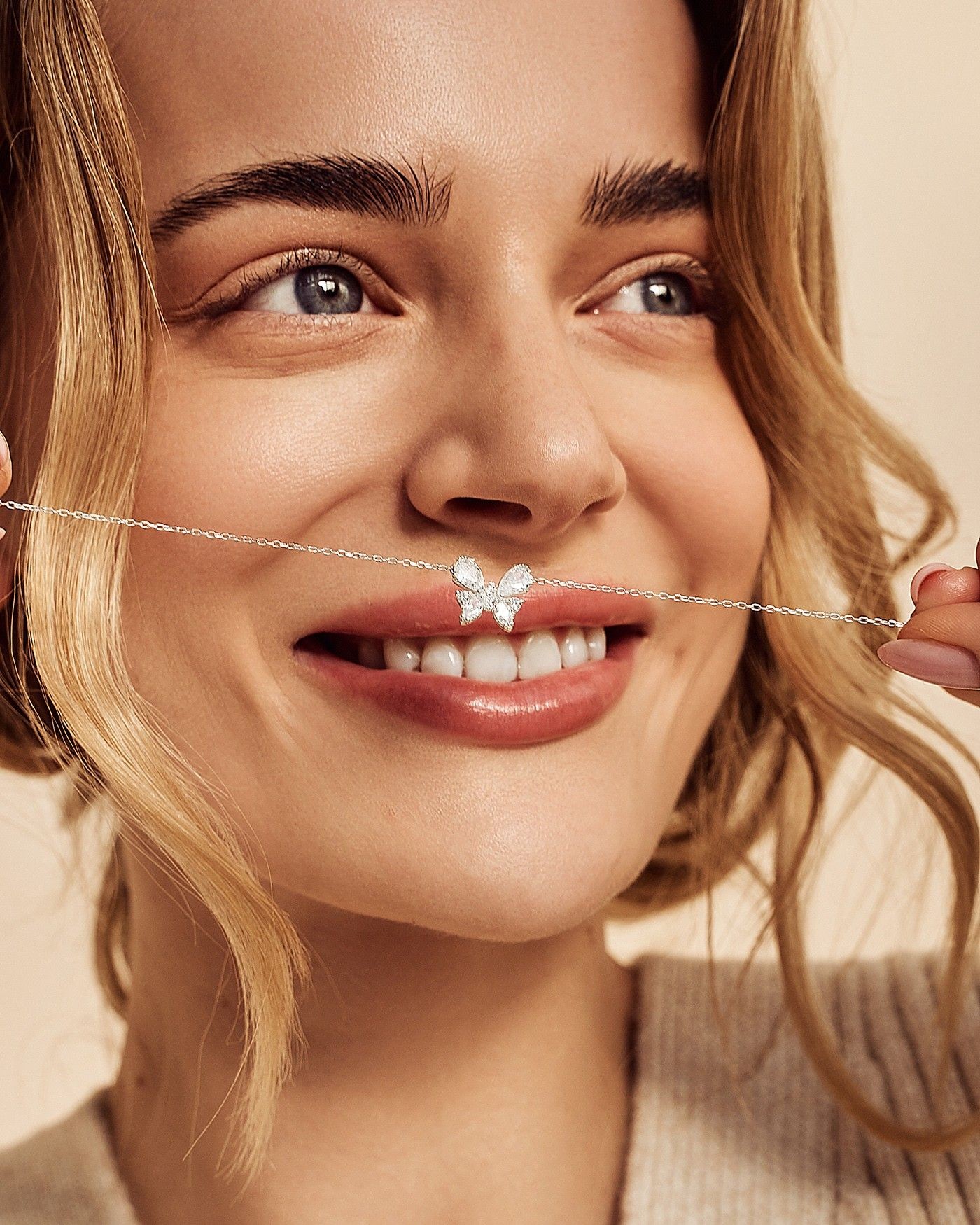 Schmetterlingsarmband Farfalla mit weißen Zirkonia  - 1