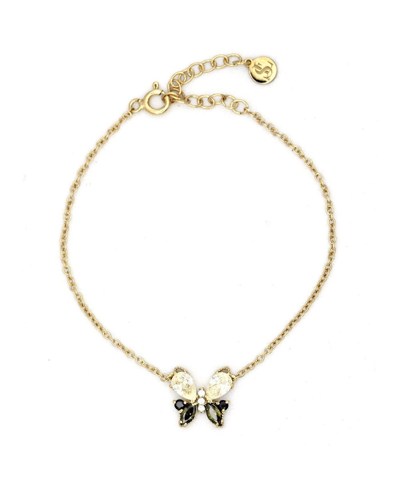 Bracciale Farfalla con zirconi neri e oliva  - 3