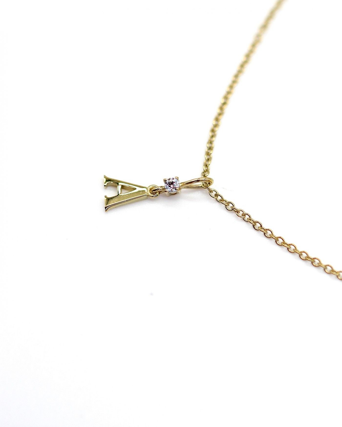 Naszyjnik Alfabeto z białą cyrkonią  - 4