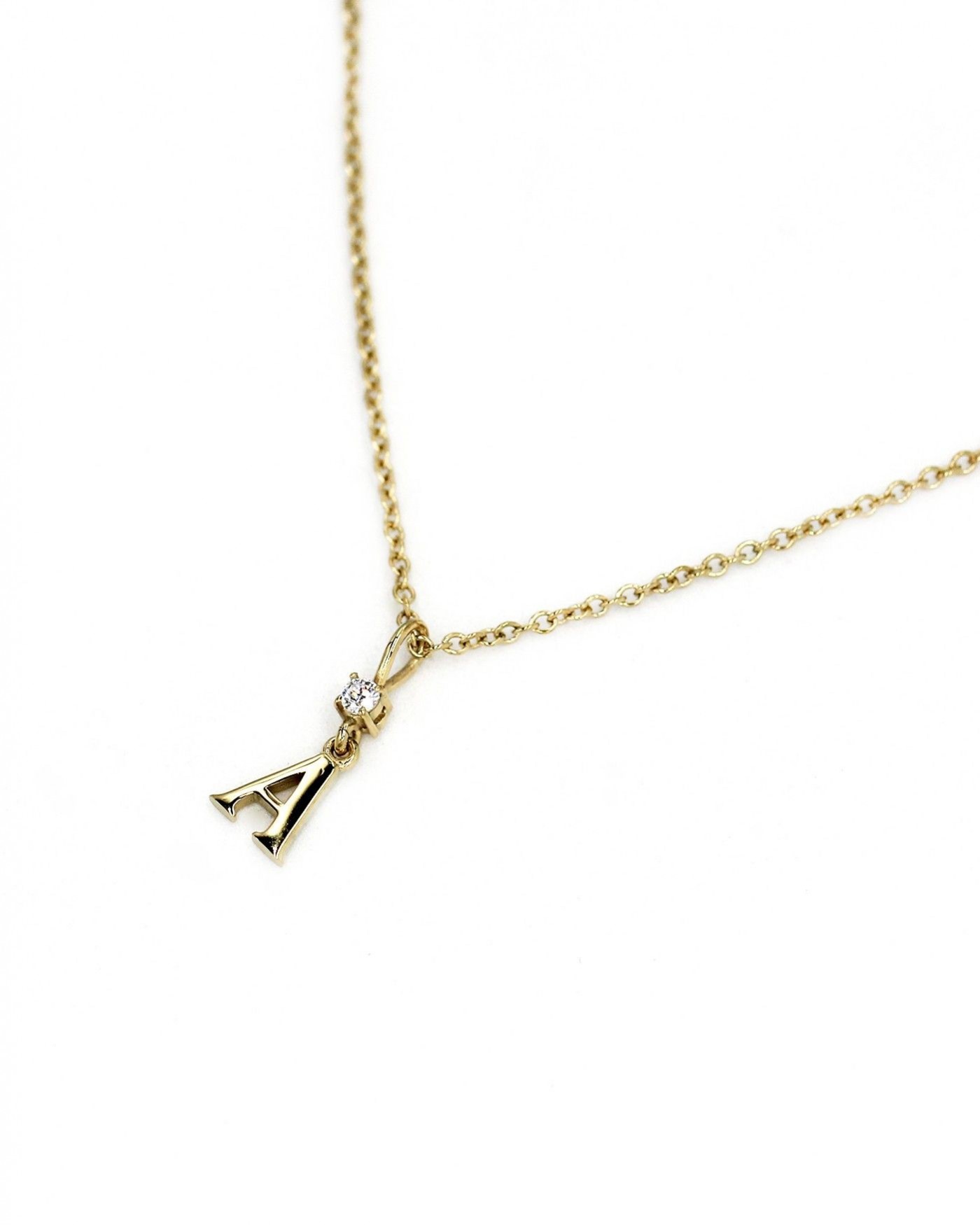 Naszyjnik Alfabeto z białą cyrkonią  - 1