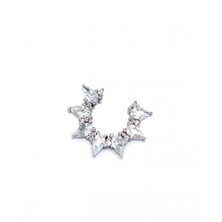 Blume Plumeria Ohrringe mit weißen Zirkonia  - 2