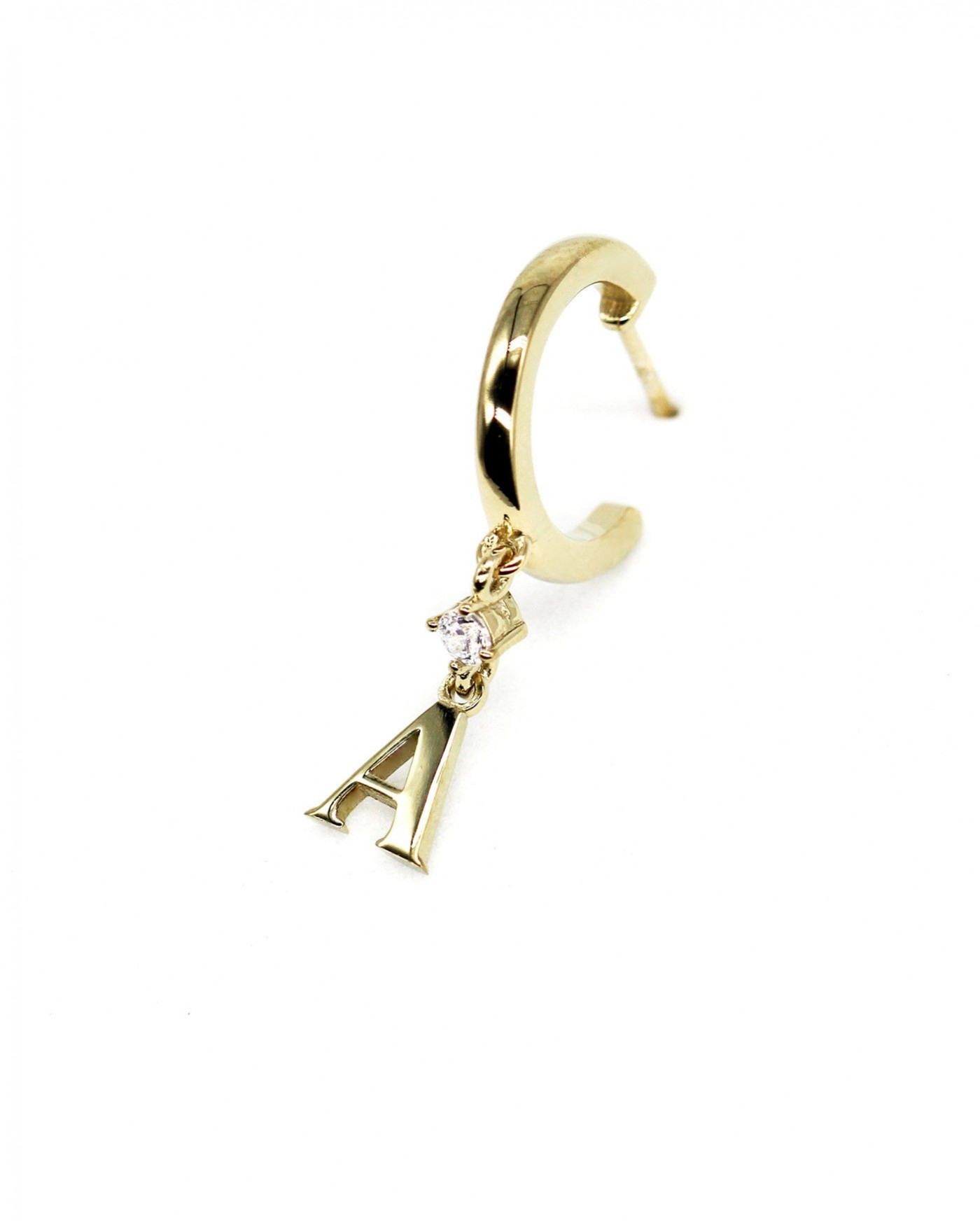 Earring Alfabeto with white zirconia  - 2