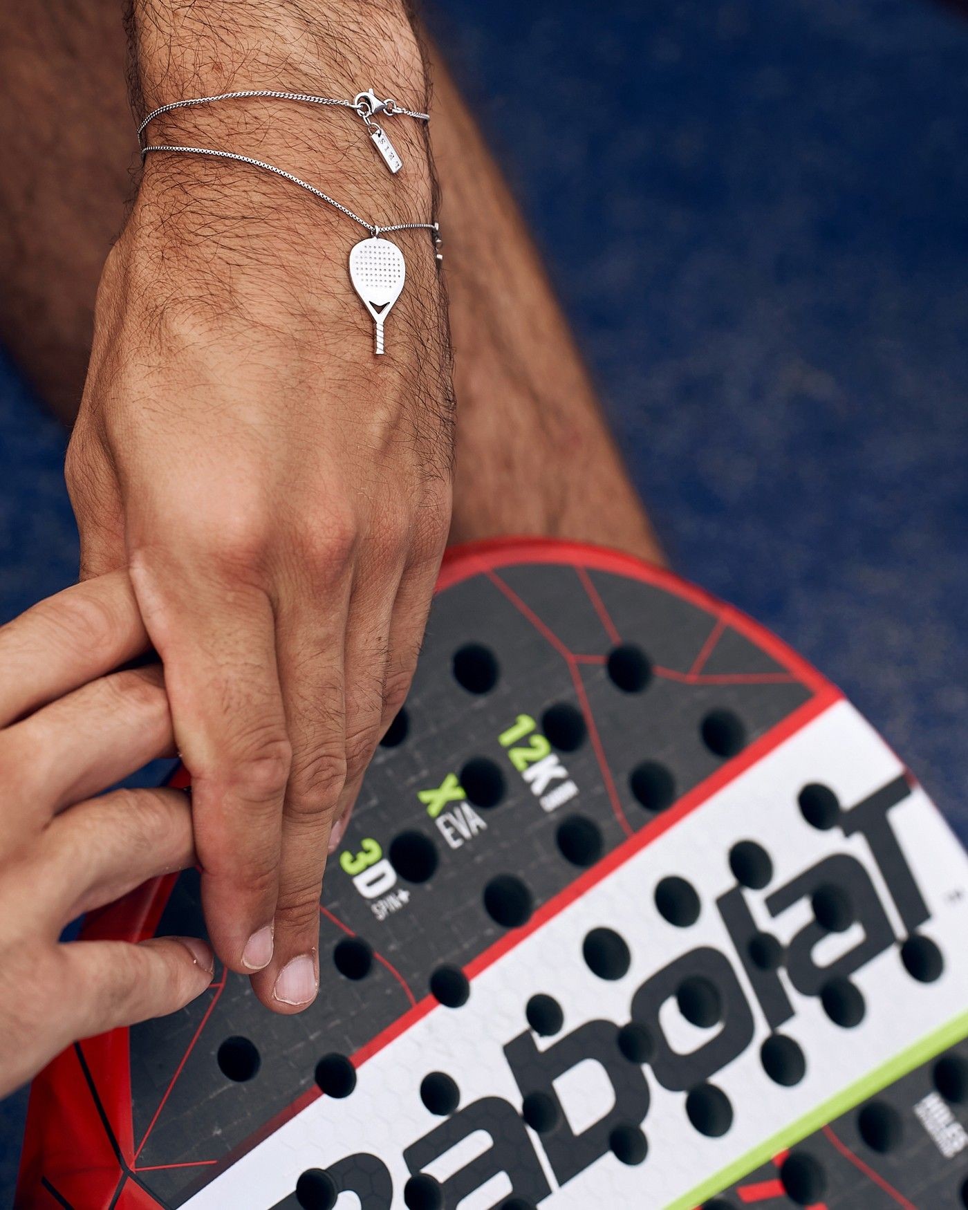 Herren Silber Padel Armband X3  - 4