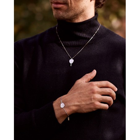 Herren Silber Padel Halskette X3  - 4