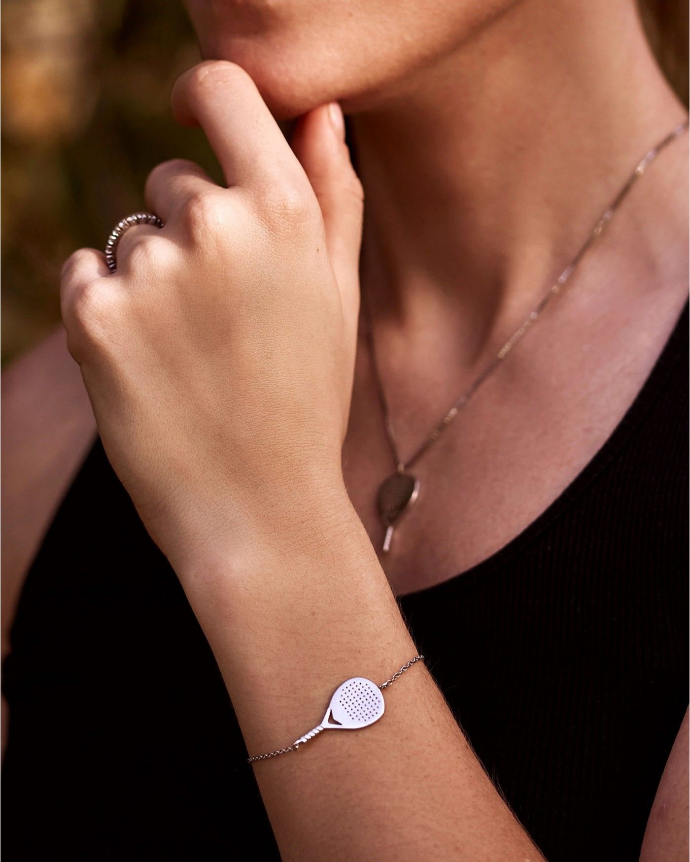 Bracciale Bandeja X3 unisex in argento rodiato  - 5