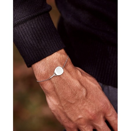 Bracciale Bandeja X3 unisex in argento rodiato  - 4