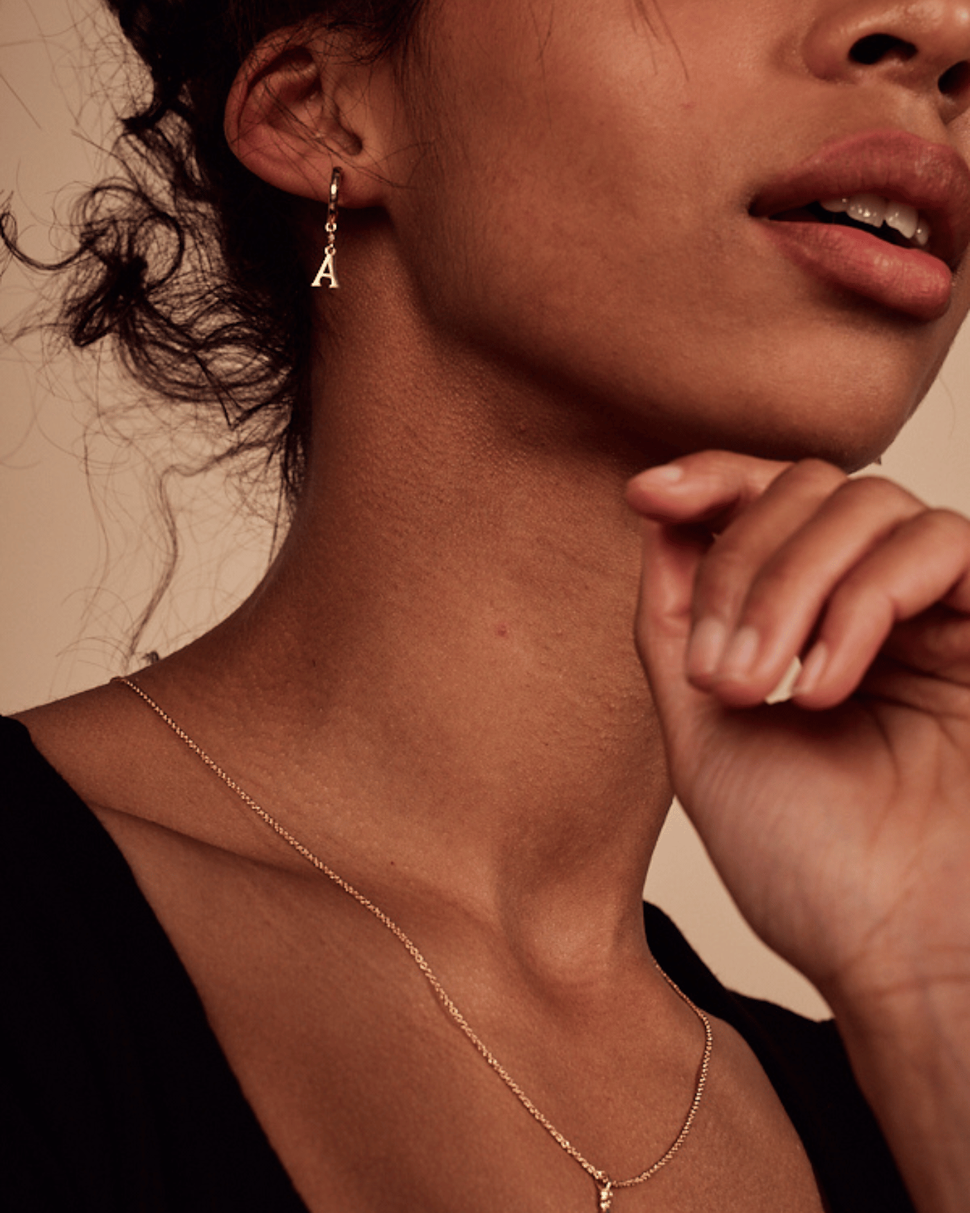 Ohrring Alfabeto mit weißer Zirkon  - 1