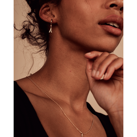 Earring Alfabeto with white zirconia  - 1