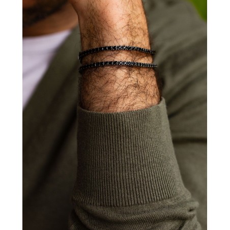 Silbernes Tennisarmband rhodiniert schwarz mit schwarzem Zirkonia  - 4